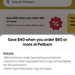 Petbarn: $40 off $80 Spend + Delivery & Fees @ Uber Eats