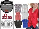 Women's Shirts $9.95 at Rivers 4 Days Only