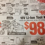 18 V Li-Ion Tool Kit Include Drill, Impact Driver, Cut Saw, Led Work Light & Bag $98 @ Bunnings