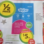 50% Off All Skype Gift Cards at Woolworths