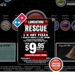 Domino's Lunchtime Rescue, 1x Any Pizza + Garlic Bread + 1.25lt Drink $9.95 Pickup before 4pm