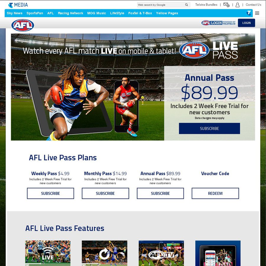 2 Months Free AFL Live Pass - Watch Every Match Live on Mobile and Tablet