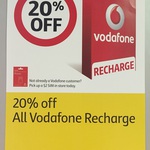 Vodafone 20% off Recharge @ Coles