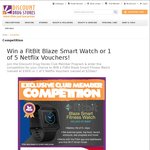 Win a FitBit Blaze Smart Watch (worth $369) or 1 of 5 Netflix Vouchers (worth $20 each) from Discount Drug Stores
