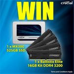 Win a Crucial MX300 525GB SSD & Ballistix Elite 16GB Kit DDR4 3200 Worth $380 from Mwave