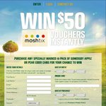 Win a $50 Moshtix Voucher on Purchase of Specially Marked 10 Pack of Somersby Apple or Pear Cider Cans