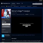 Mirror's Edge Catalyst (PS4) $13.15 on AU PSN (72% off, $17.93 without PS+)