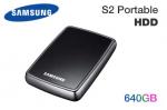 SAMSUNG S2 Portable External Hard Drive 640GB $89.90 + $6.98 Shipping