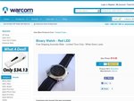 Warcom - Red LED Binary Watch - $15.00 with Free Shipping