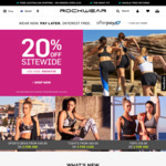 20% off All Womens Activewear Sitewide @ Rockwear. Online Only