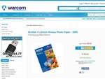 Warcom - Brother 4 x 6inch Glossy Photo Paper - 20Pk - $2.50 Free Shipping