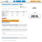 Woolworths - $25 Cashback (New Customer) or $5 Cashback (Existing Customer) Min $100 Spend - through PricePal
