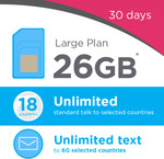 Lebara Large Plan SIM Kit (26GB Data, Unlimited Calls to 18 Countries) $9.90 Delivered (Save $30)