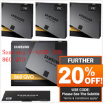 [eBay Plus] Samsung 860 QVO 1TB $139.72 + $20 Cashback (Sold out), EVO 1TB $172.12 + $22 Cashback Delivered @ Shopping Express