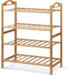 Artiss 4 Tiers Shelves Bamboo Shoe Rack Organiser Wooden Stand Shelf $49 Shipped @ WarehouseOcean