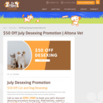 [VIC] $50 off Cat & Dog Pet Desexing Procedures July @ Dr Paws Altona