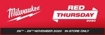 Milwaukee Tools Red Thursday - Free Circular Saw with M18 2pc Kit Purchase ($659)
