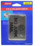 Fixon Stainless No Junk Mail Sign - 2 for $9 Delivered @ InternetStore Australia