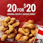 [NSW] 10 Pieces Original Recipe + 10 Wicked Wings $20 @ KFC via App (Newcastle Only)