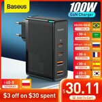 Baseus GaN 100W USB Type-C PD Fast Charger and 100W Cable US$39.59 (~A$54.20) Delivered @ BASEUS Official Store AliExpress