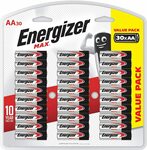 Energizer Max Alkaline AA 30 Pack $13.99 ($12.59 S&S) + Delivery ($0 with Prime/ $39 Spend) @ Amazon AU