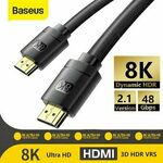 Baseus USB-C to USB-A Cable 0.5m $5.35 (Was $6.99) & HDMI 2.1 8k Cable $7.64 (Was $9.99) Delivered @ baseus_online_store eBay