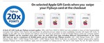 20x Flybuys Points with Apple Gift Card Purchase (Limit 50,000 Pts/Account, Excludes $20 GC) @ Coles