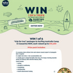 Win 1 of 6 Trips to "Train Like a Pro" with Surfing Australia Worth up to $10,200 from Ruffie Rustic Foods
