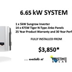 [VIC] 6.65kW Jinko 475W Solar Panels + 5kW Sungrow Inverter Fully Installed from $5,250 ($2,450 Upfront) @ Pristine Solar