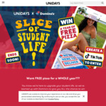 Win Free Pizza for a Year from UNiDAYS