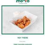 [QLD, NSW] Free 3pc Chicken Karaage @ Motto Motto (App Required)