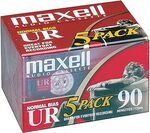 Maxell UR-90 5-Pack Normal Bias Audio Cassettes 90-Minute $18.53 + Delivery ($0 with Prime/ $59 Spend) @ Amazon US via AU