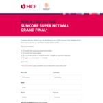 Win Return Flights for 4 to Adelaide, 2 Nights Hotel, Lunch, Corp Tickets to Netball Grand Final (Worth $5100) from HCF