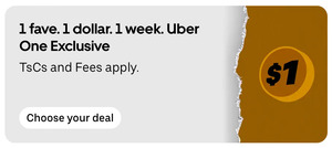 [Uber One] $1 Deals (Selected Restaurants) @ Uber Eats