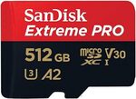 SanDisk 512GB Extreme PRO microSDXC Card with Adapter $71.13 Delivered @ Amazon AU