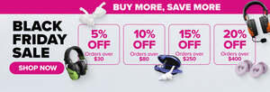 Save 20% with $400 Spend, Save 15% with $250 & Save 10% with $80 Spend on Earplugs, Hearing Protection & Earphones @ Earjobs