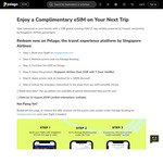 Free 1GB Global Roaming eSIM (7-Day Validity) for Singapore Airlines Passengers @ Pelago