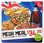 Pizza Hut Mega Meal $34.95 Delivered (3 Pizzas, 2 Garlic Bread, 1 Drink) [Online order only]