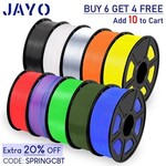 Jayo/Sunlu 3D Printer Filaments: Buy 6, Get 4 Free (Add 10): 10x 1.1kg PETG Grey $135.71 eBay Plus $132.51 Del @ Jayo Shop eBay