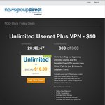 Unlimited Usenet Plus VPN - US $10/M - NewsgroupDirect + More Black Friday Deals across Weekend