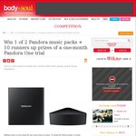 Win 1 of 2 Pandora Music Packs, 1 of 10 One-Month Pandora One Trial from Body+Soul