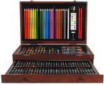 $29.95, Creative Gift 138 Piece Complete Wooden Art Box Set, Colouring Painting Drawing @ Crazysales