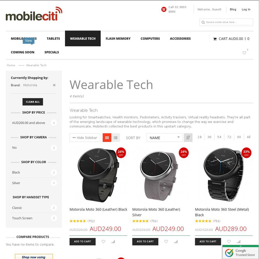 Motorola Moto 360 278 (Officeworks Price Match 264) MobileCiti OzBargain