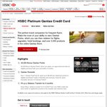 HSBC Platinum Credit Card: 40,000 Qantas FF Points + 6 Months 0% Interest Balance Transfers (Annual Fee $199)