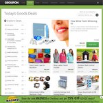 Groupon 15% off Goods ($50 Max Discount)