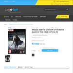 [Steam] 70% off Middle-Earth: Shadow of Mordor Game of the Year Edition Codes - $16.82 @ GaCoShop‏