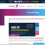 20% Discount on (Existing) Web Hosting Renewals - VentraIP