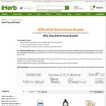 20% off All iHerb House Brands (US Made, Triple Quality Tested) - 20th Aniversary Special
