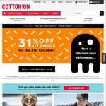31% off Full-Priced Items Online Orders Today Only @ Cotton on Free Shipping Min Order $55 or $10