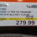 Costco - Samsung UHD 4K Blu-Ray Player (UBD K8500) $279.99 - Membership Reqd